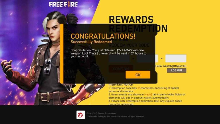 Free Fire Redemption Codes