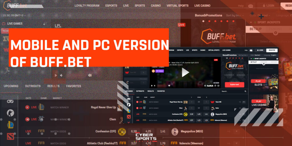 Mobile version and PC version of Buff.bet