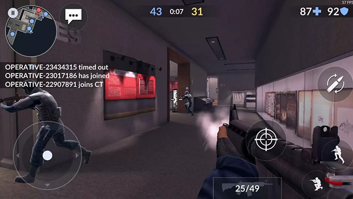 Mobile online game: Critical Ops.