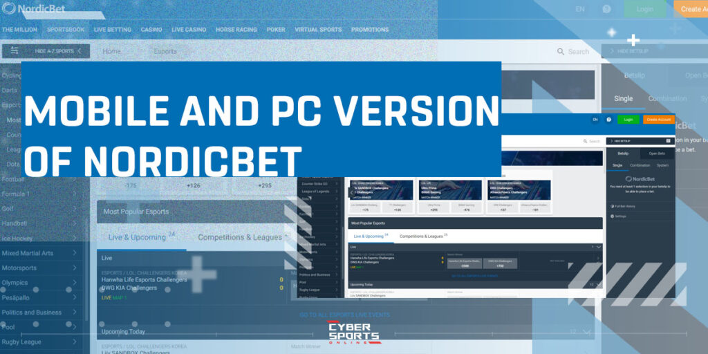 Mobile Version and PC Version of NordicBet