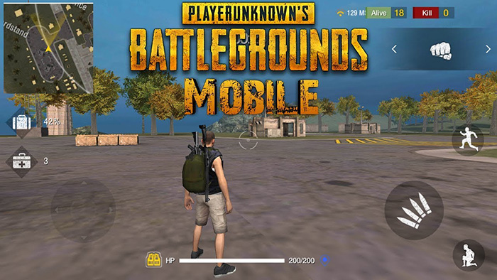 Mobile online game: PUBG (PlayersUnknown Battlegrounds).