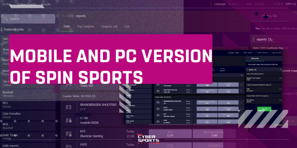 Mobile Version and PC Version of Spin Sports